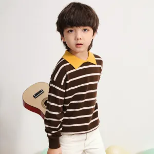 100% Wool Kids Striped Collar Sweater