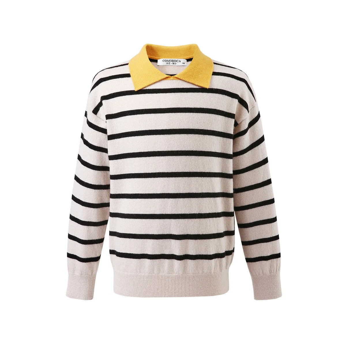 100% Wool Kids Striped Collar Sweater