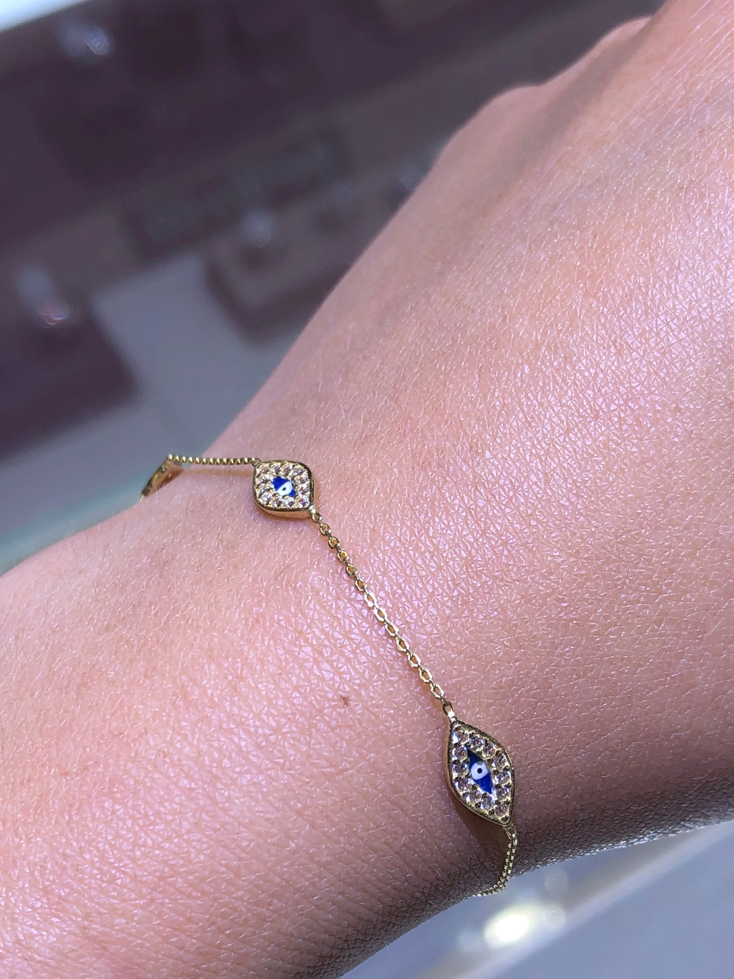 14K Gold Evil Eye Children's Bracelet