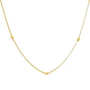 22K Yellow Gold 1mm Beaded Chain (11.1gm)