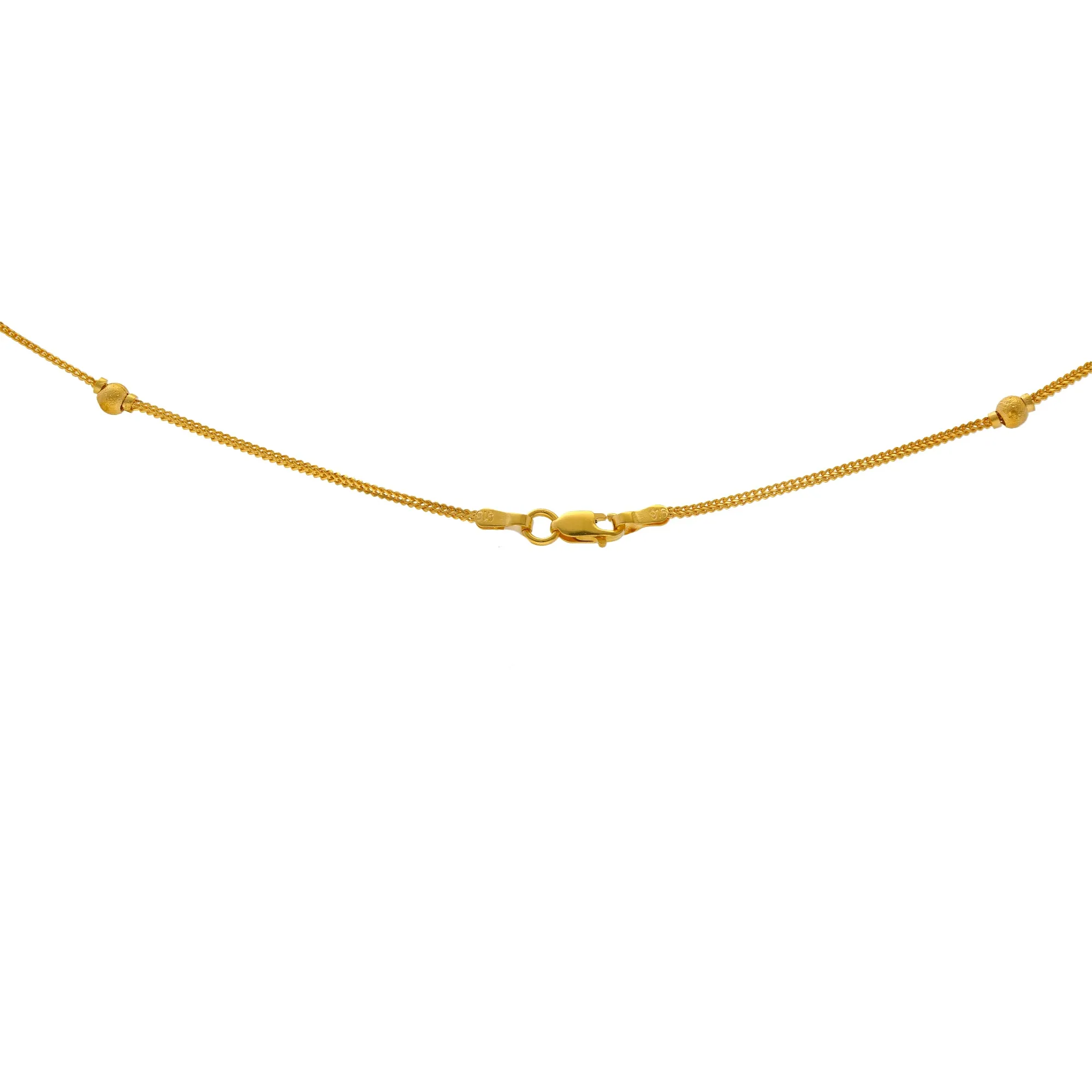 22K Yellow Gold 1mm Beaded Chain (11.1gm)