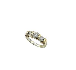 3 Stone Bezel Set Diamond Bar Ring