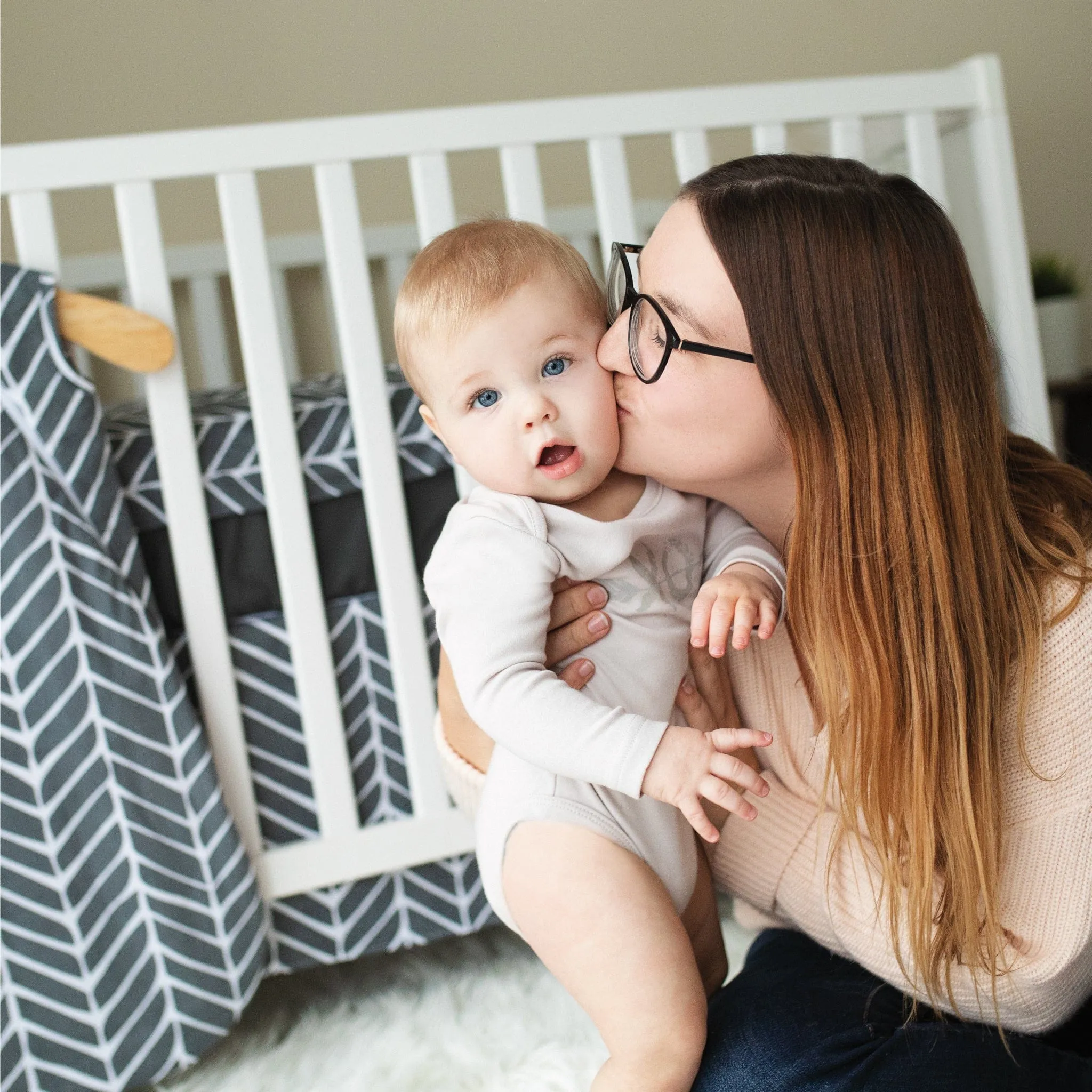 4 pieces crib set - Chevron