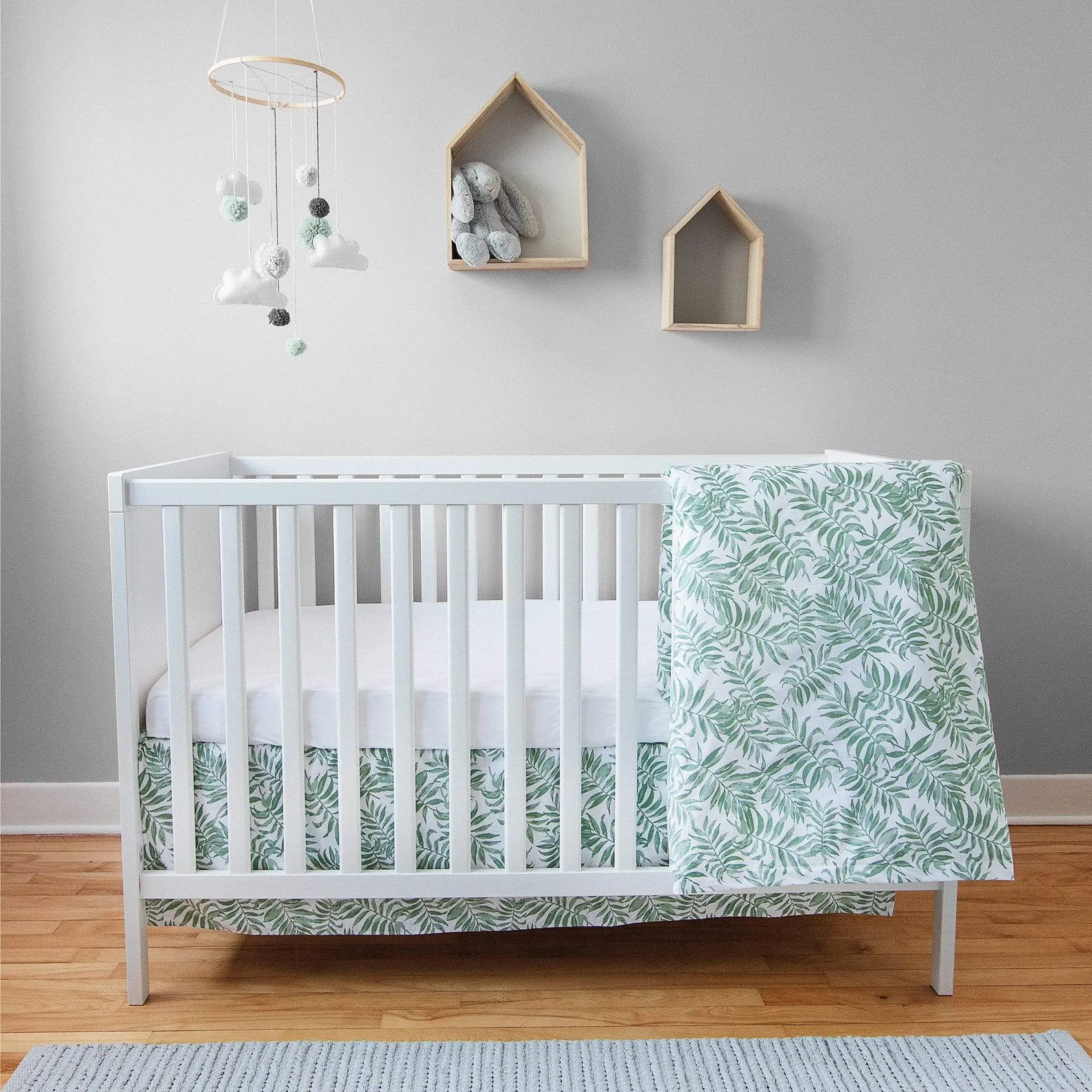 4 pieces crib set - Tropical green