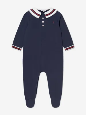 Baby Boys Branded Babygrow in Navy