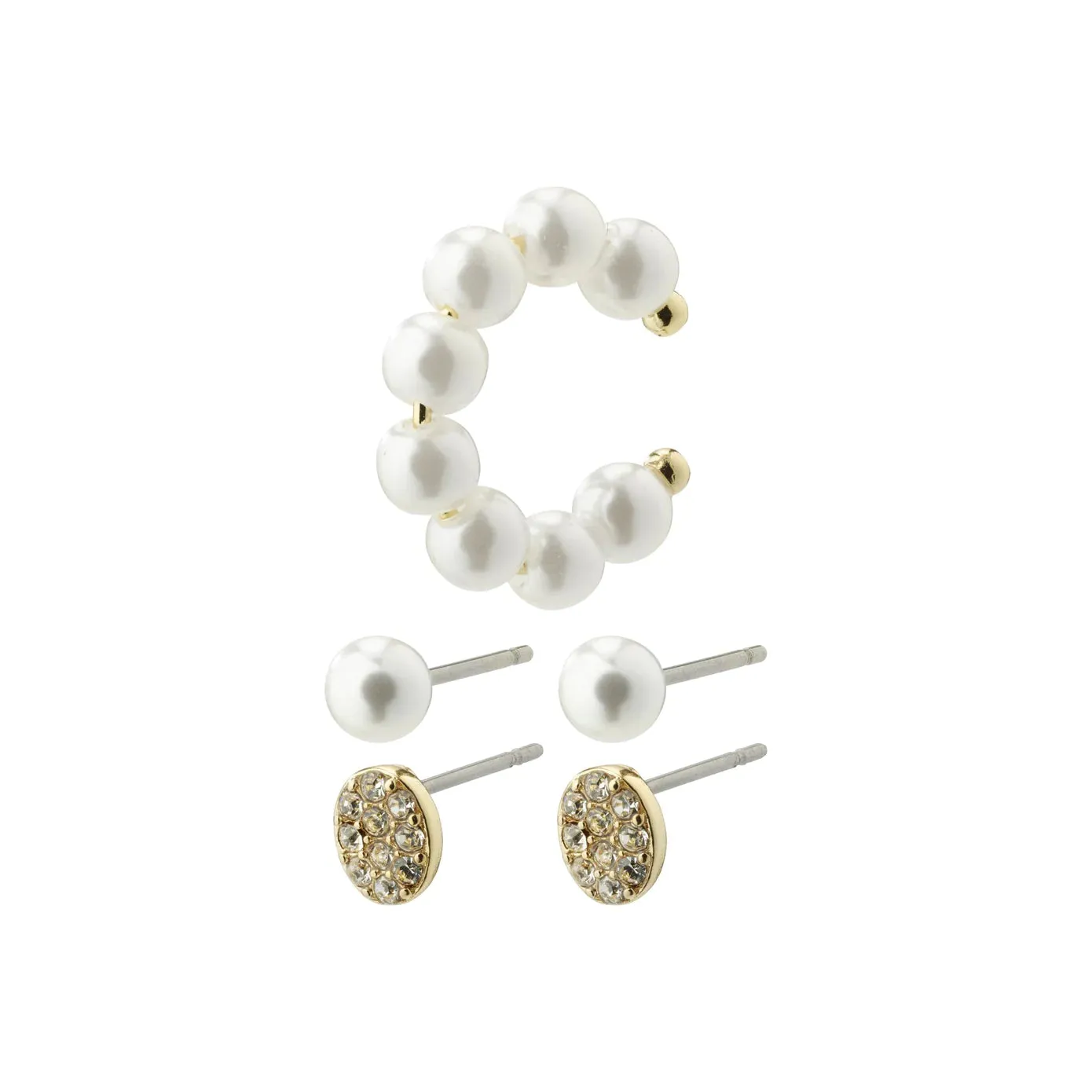 Beat Gold Plated Earring Set