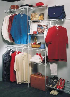 ClosetMaid 1608 Closet Organizer Kit, Steel, White, Vinyl-Coated :EA: QUANTITY: 1