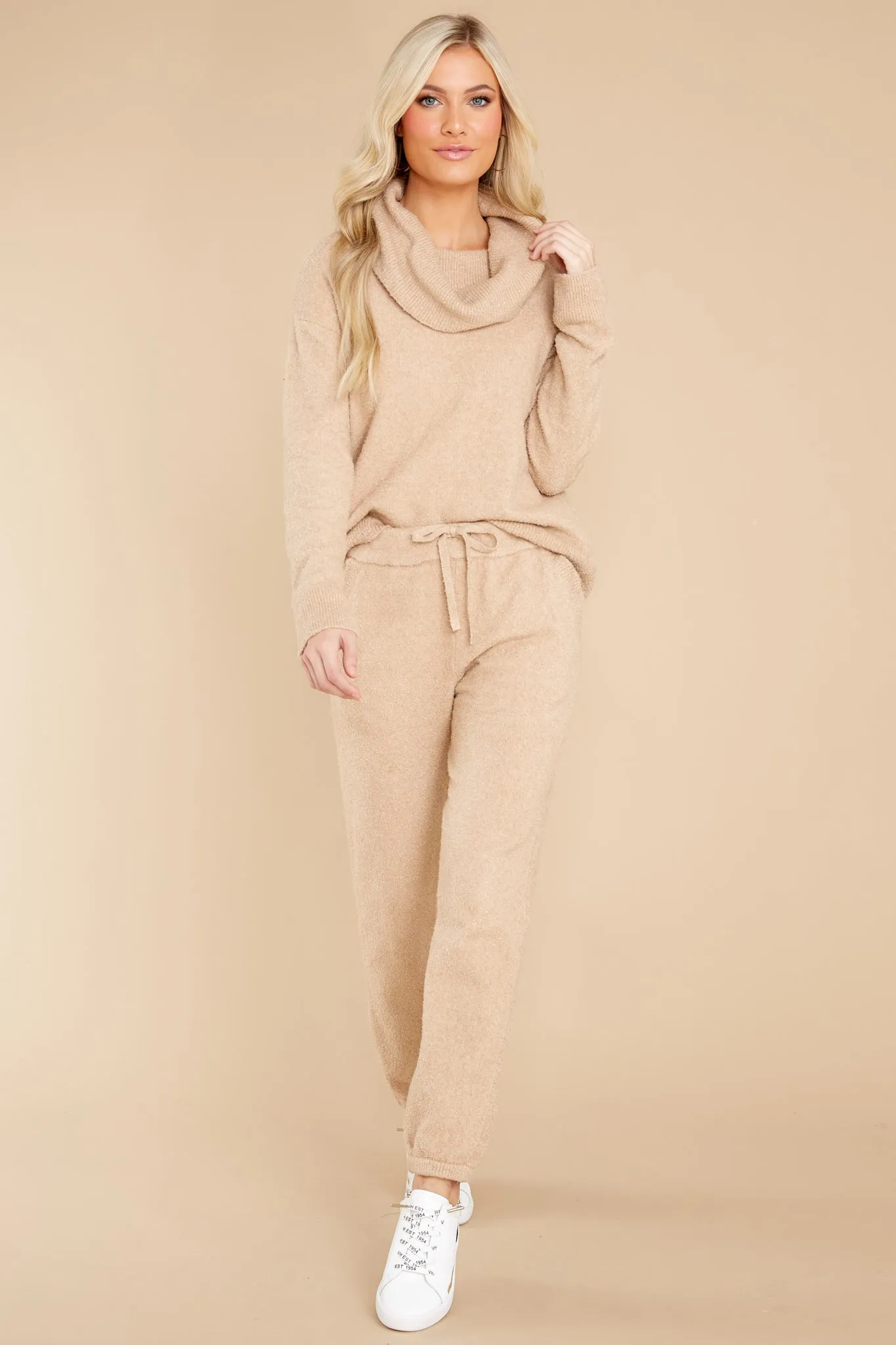 EcoChic® Soft Camel Cowl Neck Pullover