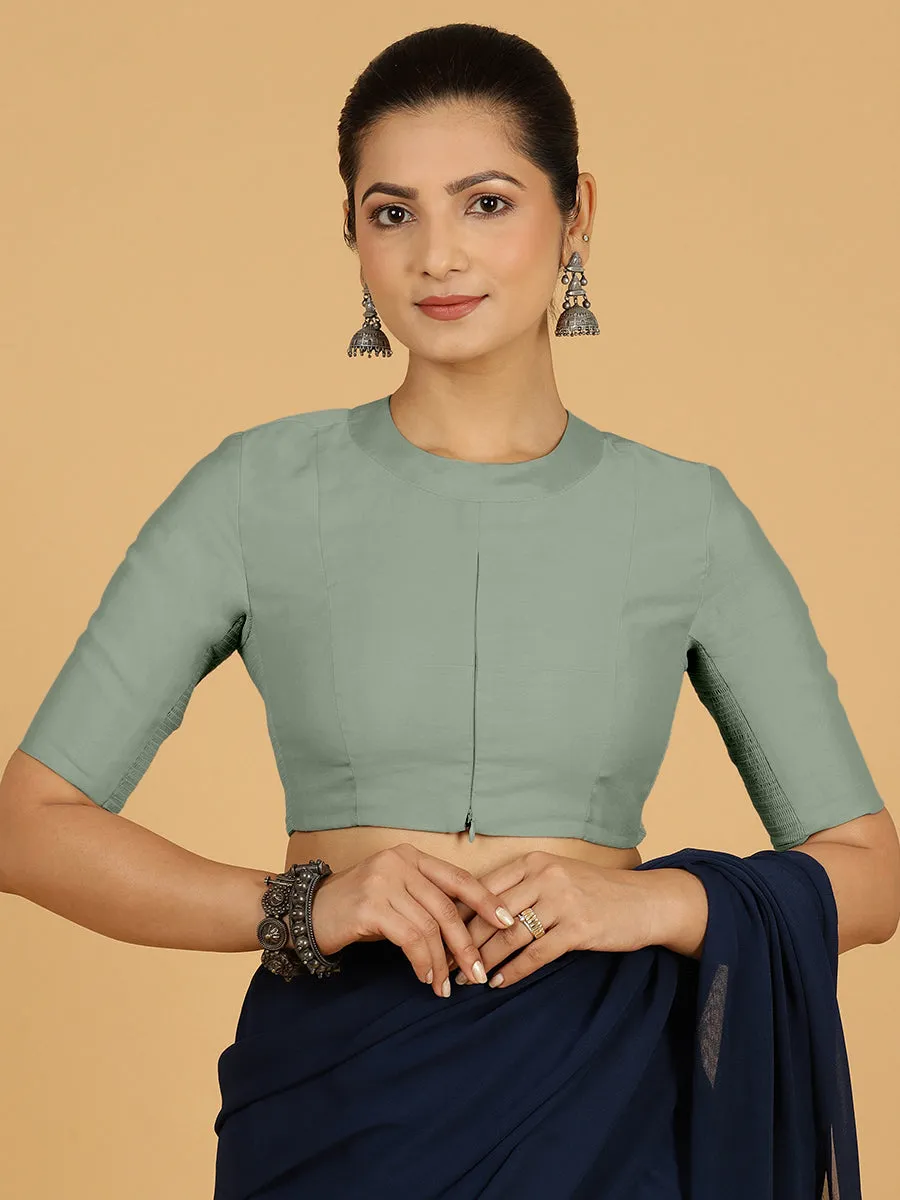 Farida x Rozaana | Regular Sleeves Saree Blouse in Mint Green