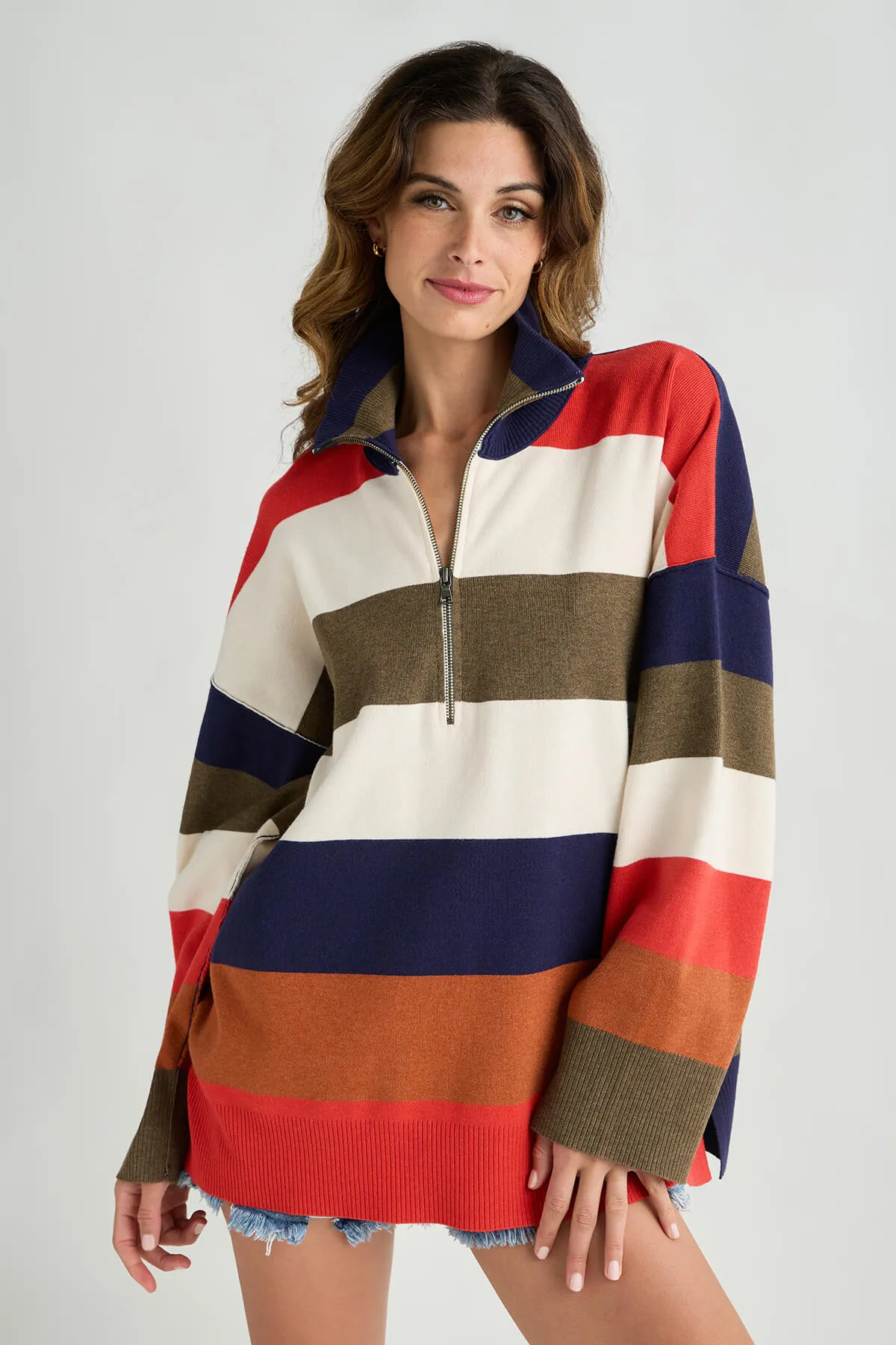 Free People Coastal Stripe Pullover