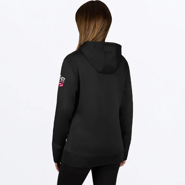 FXR Women's Race Division Tech Pullover Fleece Black/Elec Pink