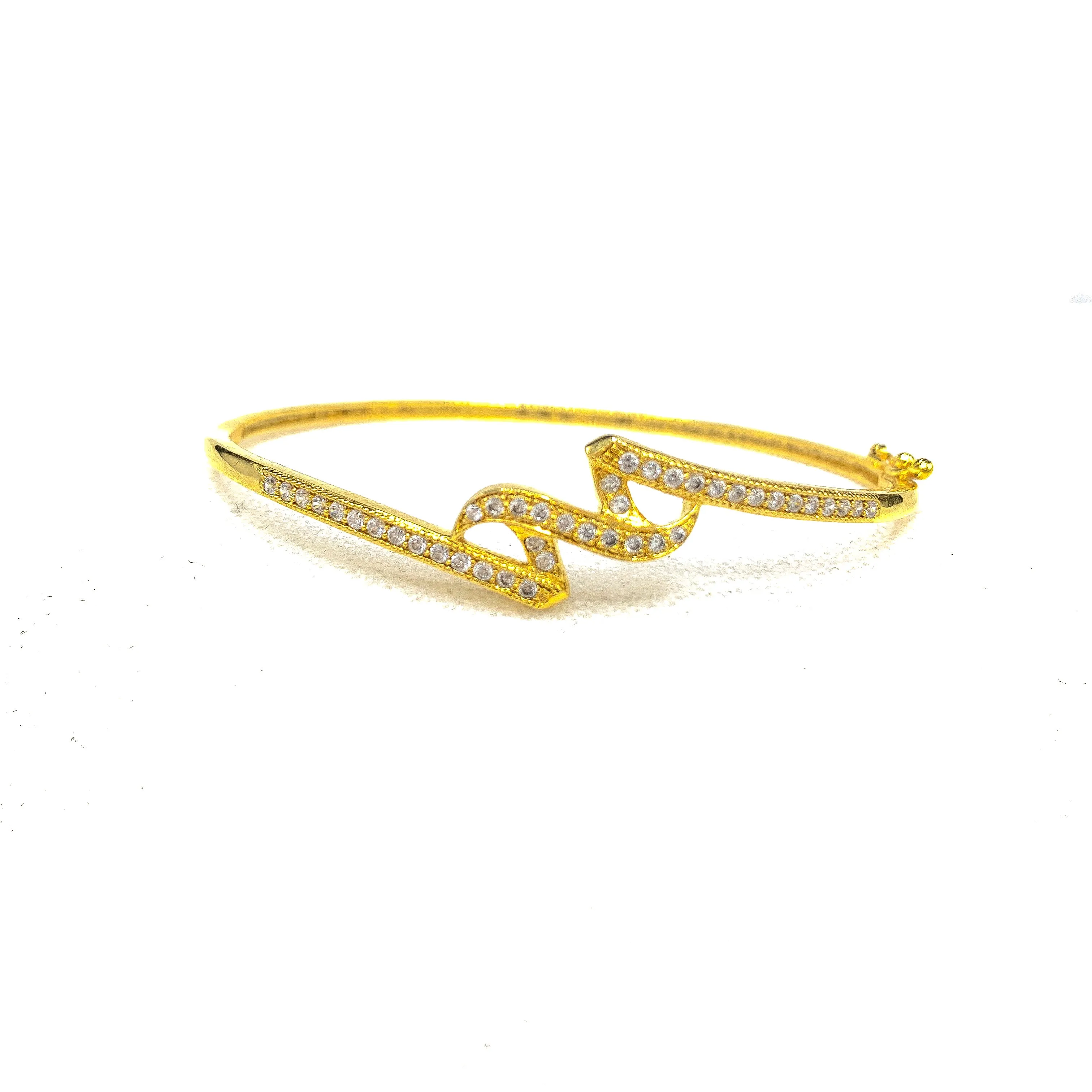 Graceful White Cubic Zirconia (CZ) Single Bangle Kada