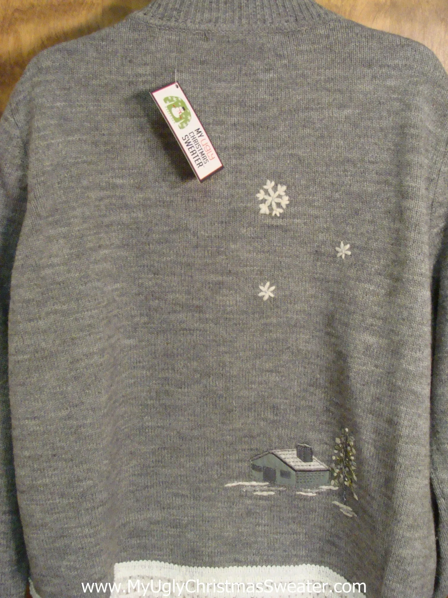 Gray Forest Cat Christmas Sweater