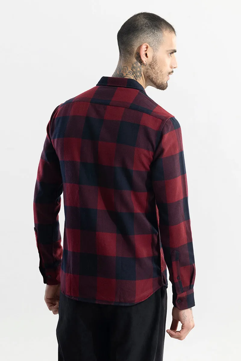 Grid Attire Red Checks Shirt