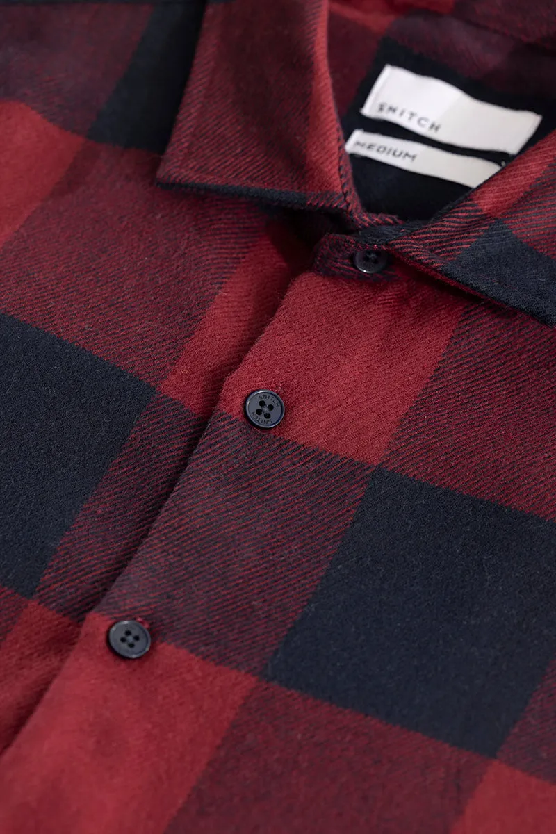 Grid Attire Red Checks Shirt