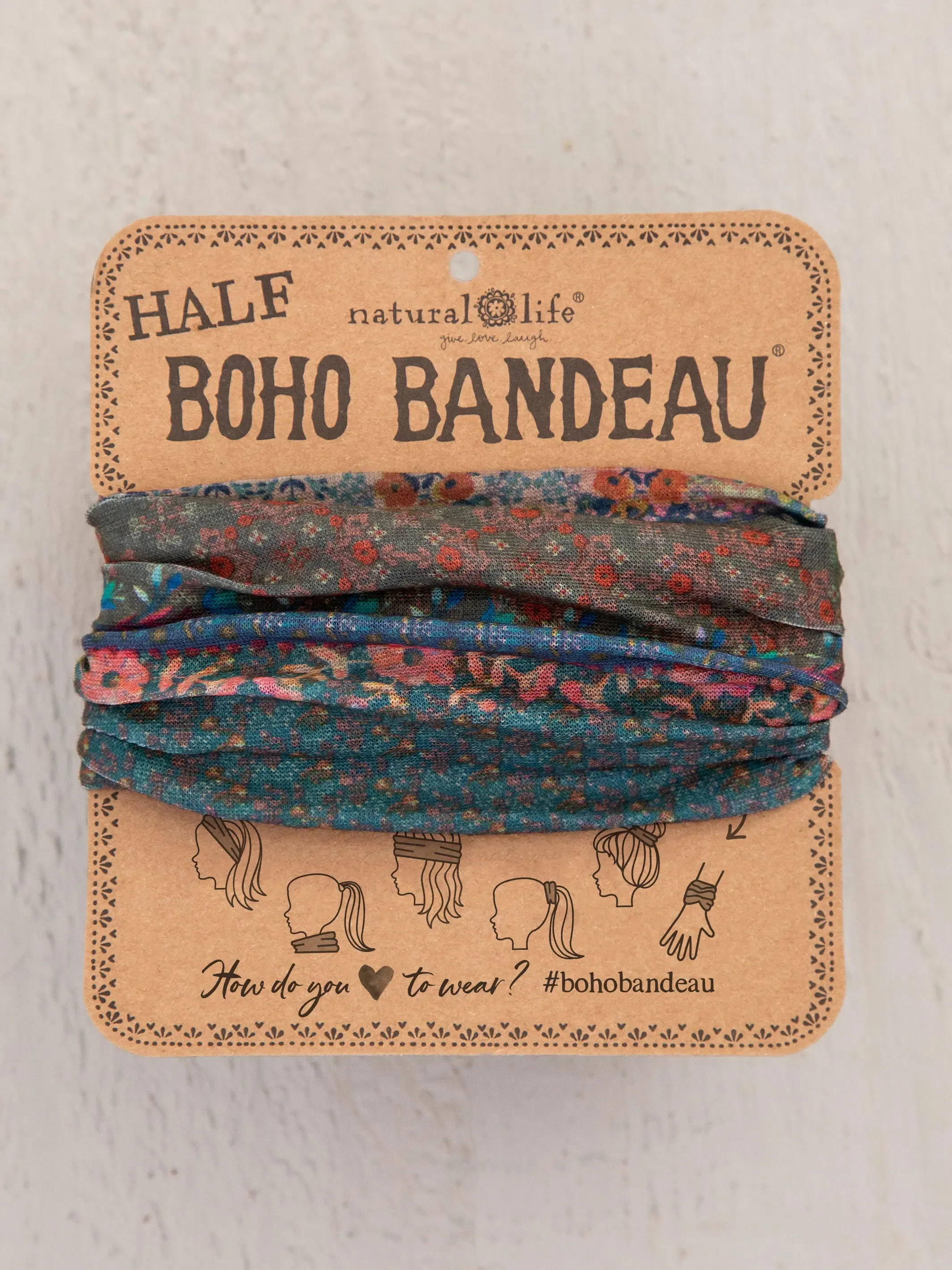 Half Boho Bandeau® Headband - Dark Patchwork