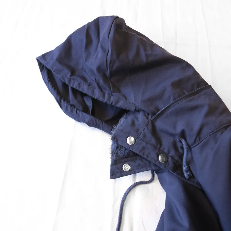 hooded high neck parka