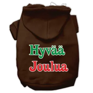 Hyvaa Joulua Screen Print Pet Hoodies Brown L (14)