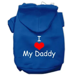 I Love My Daddy Screen Print Pet Hoodies Blue Size Sm (10)