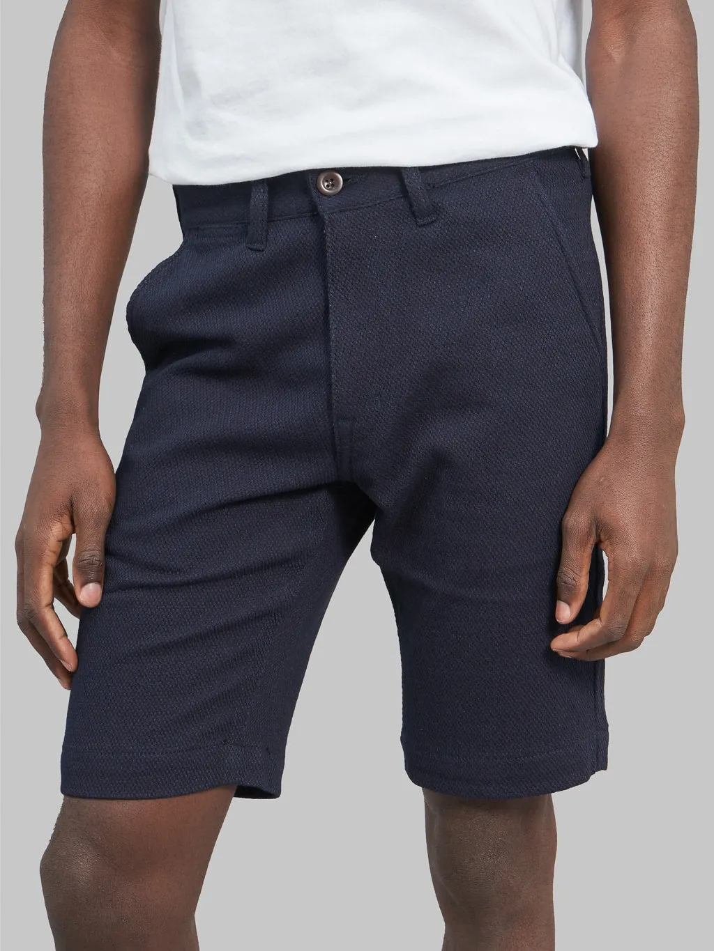 Japan Blue Sashiko Indigo Jacquard Shorts