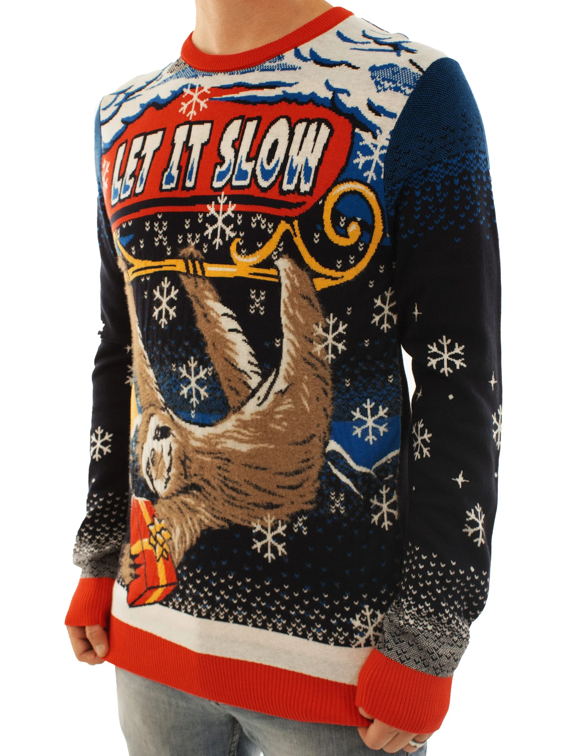 Let It Slow Sloth | Ugly Christmas Sweater For Men & Women | Unisex Sizing