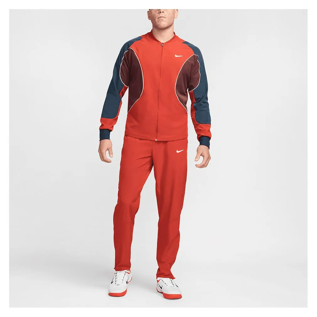 Mens Dri-Fit Advantage Tennis Jacket Dragon Red and White