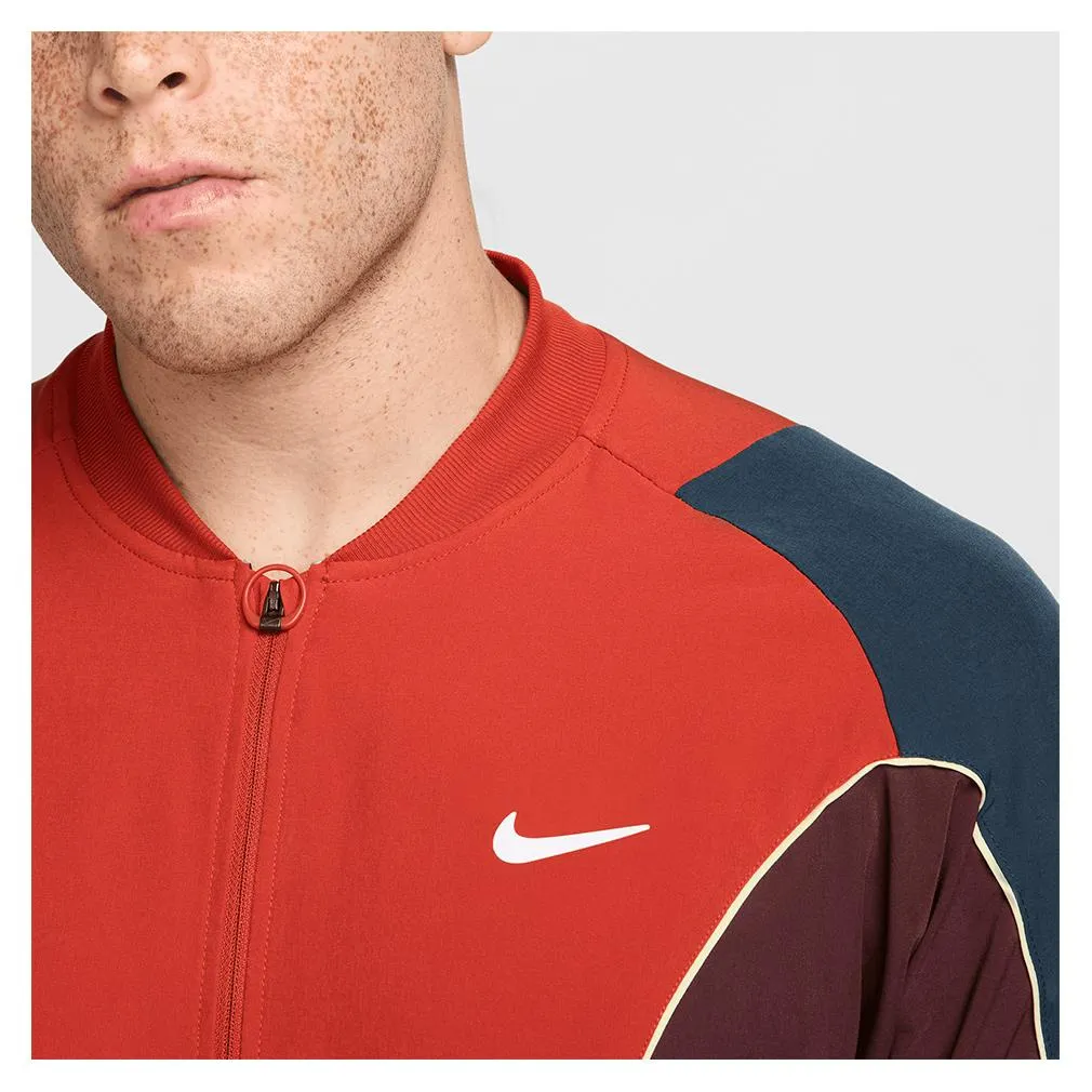 Mens Dri-Fit Advantage Tennis Jacket Dragon Red and White