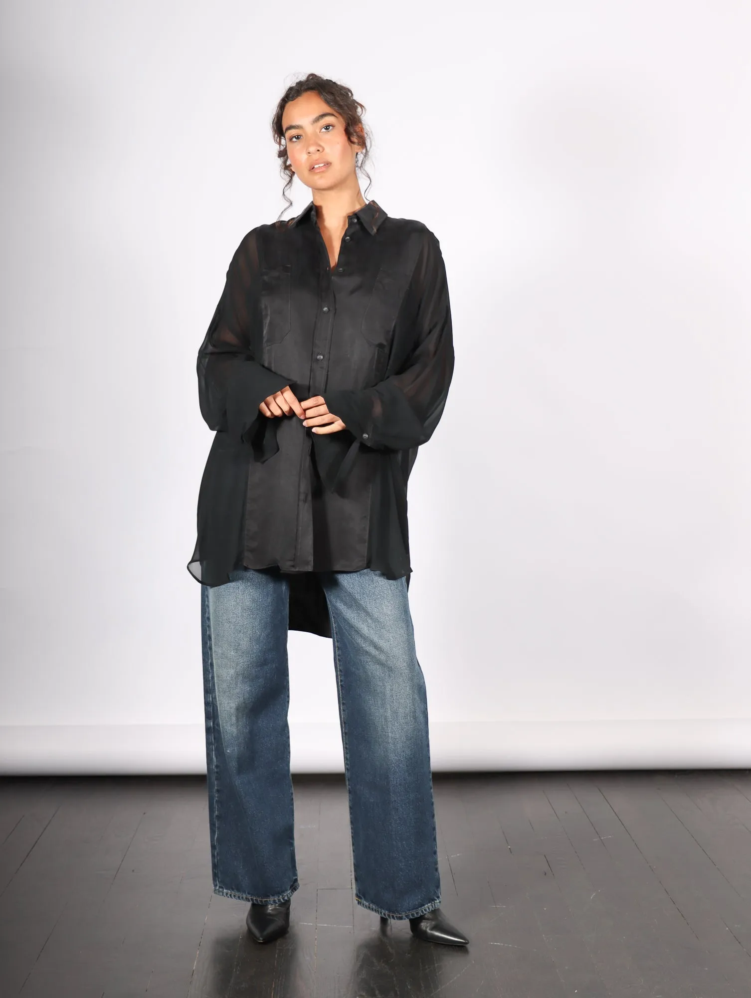 Oversized Shirt in Black by Andrea Ya'aqov