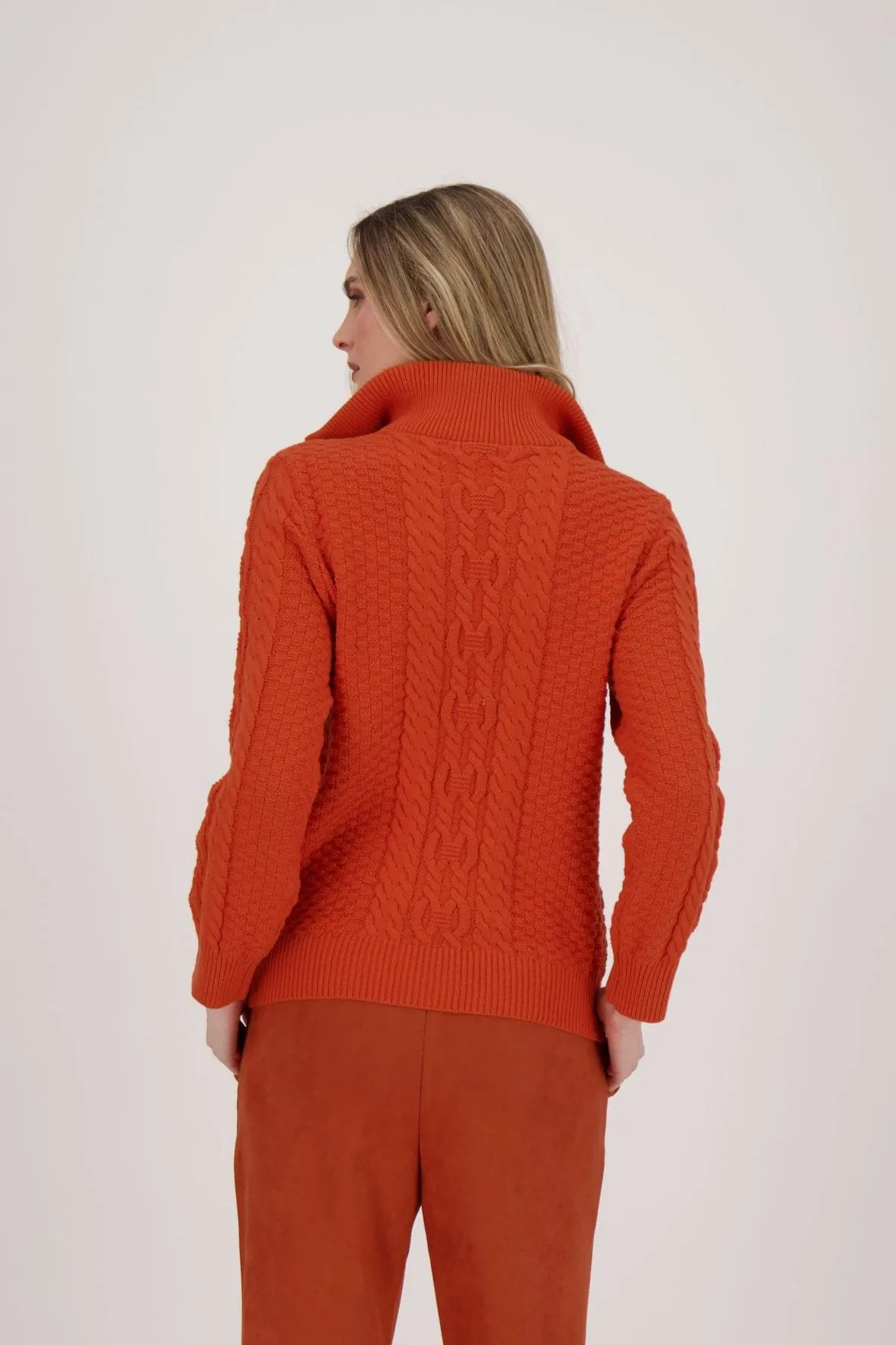 Quarter Zip Cable Knit Sweater