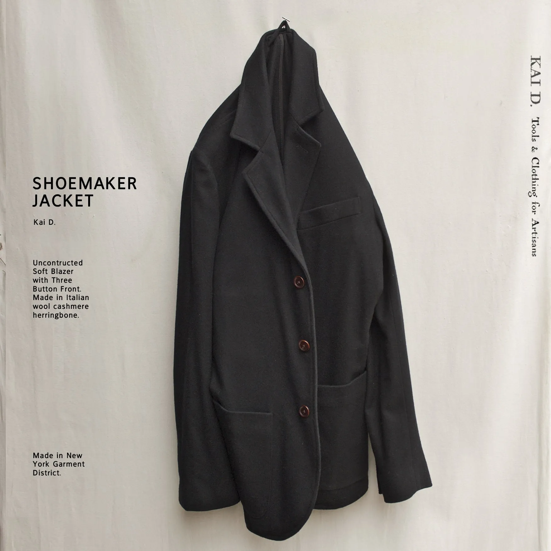 Shoemaker's Jacket - Wool Cashmere herringbone - S, M, L, XL