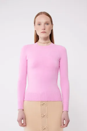 Sweet Pink Peachskin Long Sleeve Crew Neck