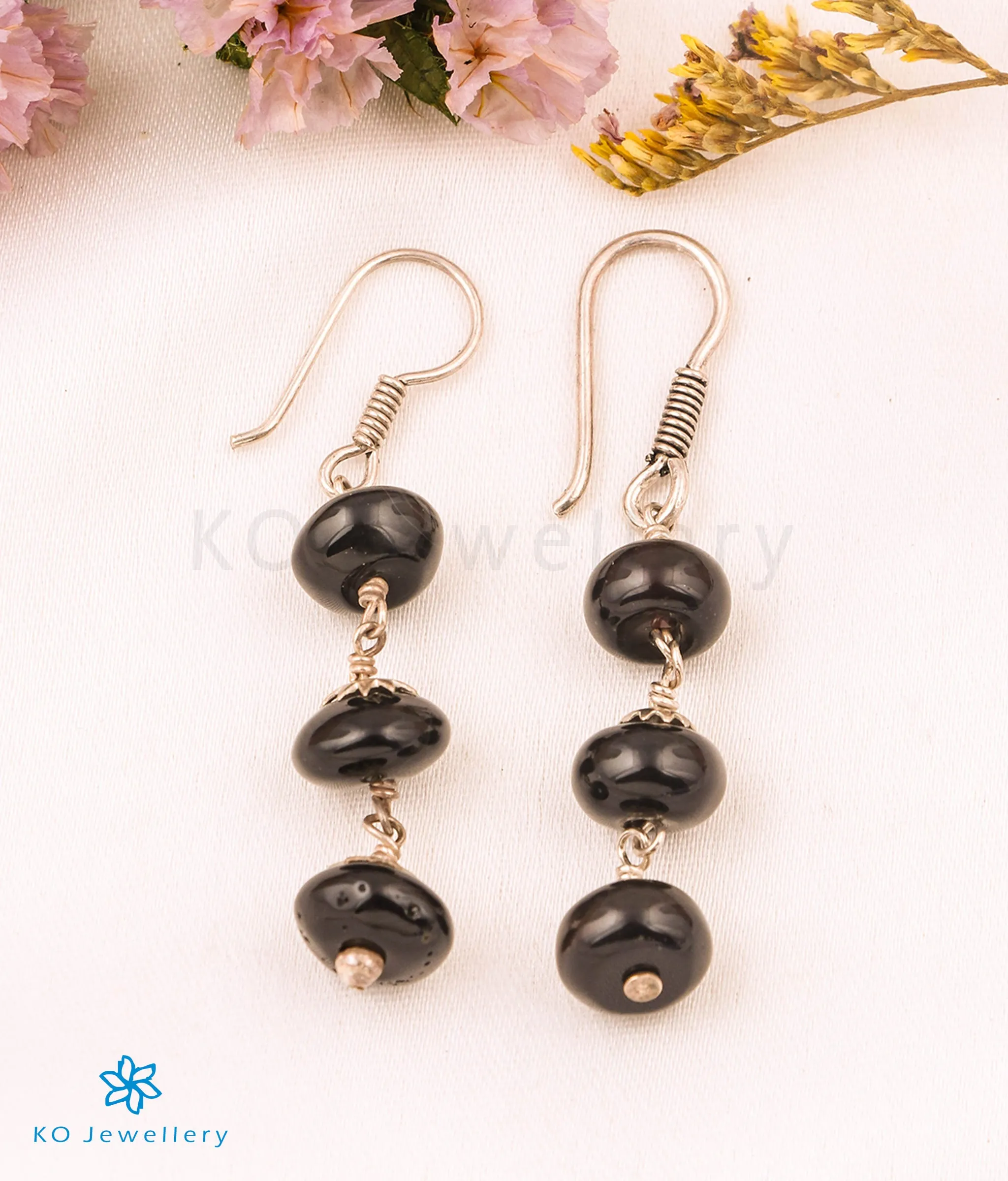 The Balck  Onyx Silver Gemstone Earring