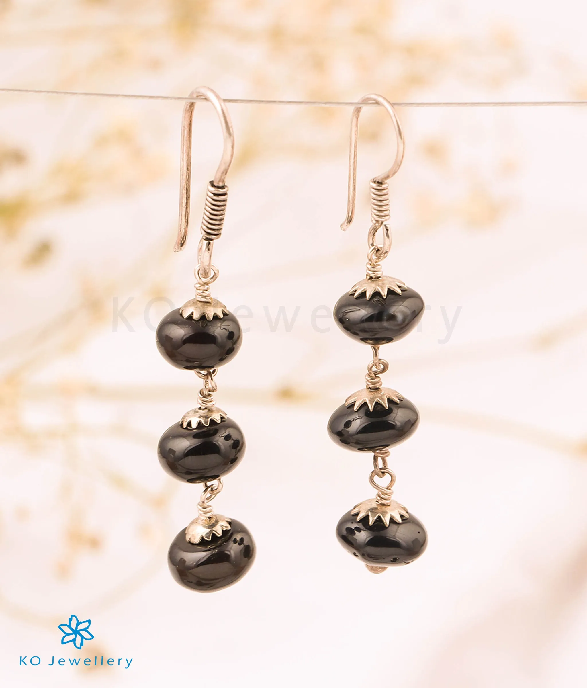 The Balck  Onyx Silver Gemstone Earring