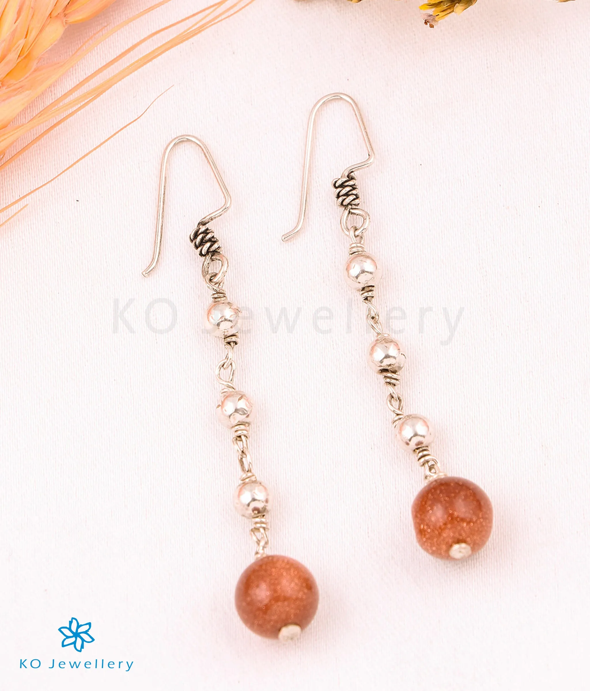 The Brown Sandstone Silver Gemstone Earring