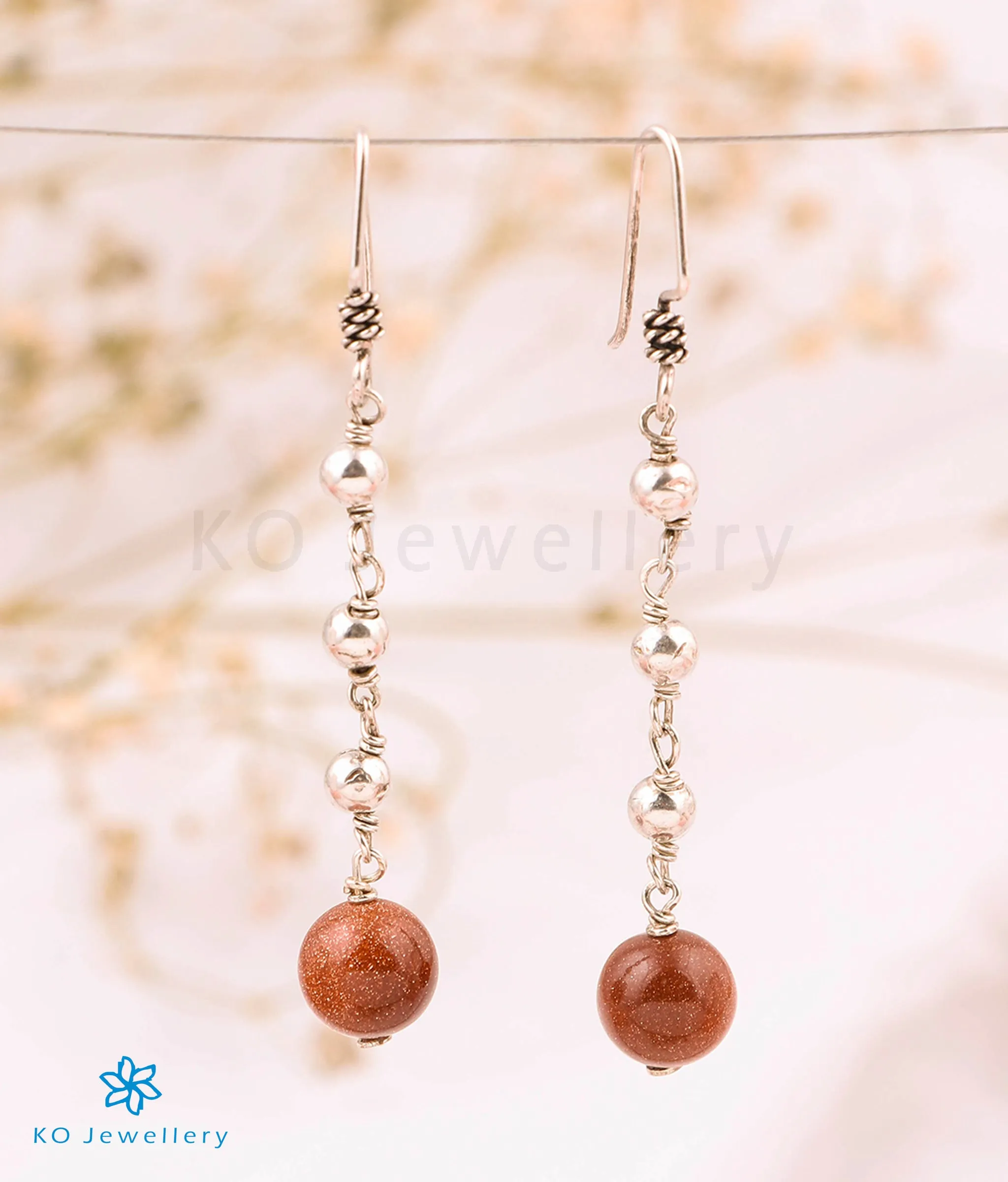 The Brown Sandstone Silver Gemstone Earring