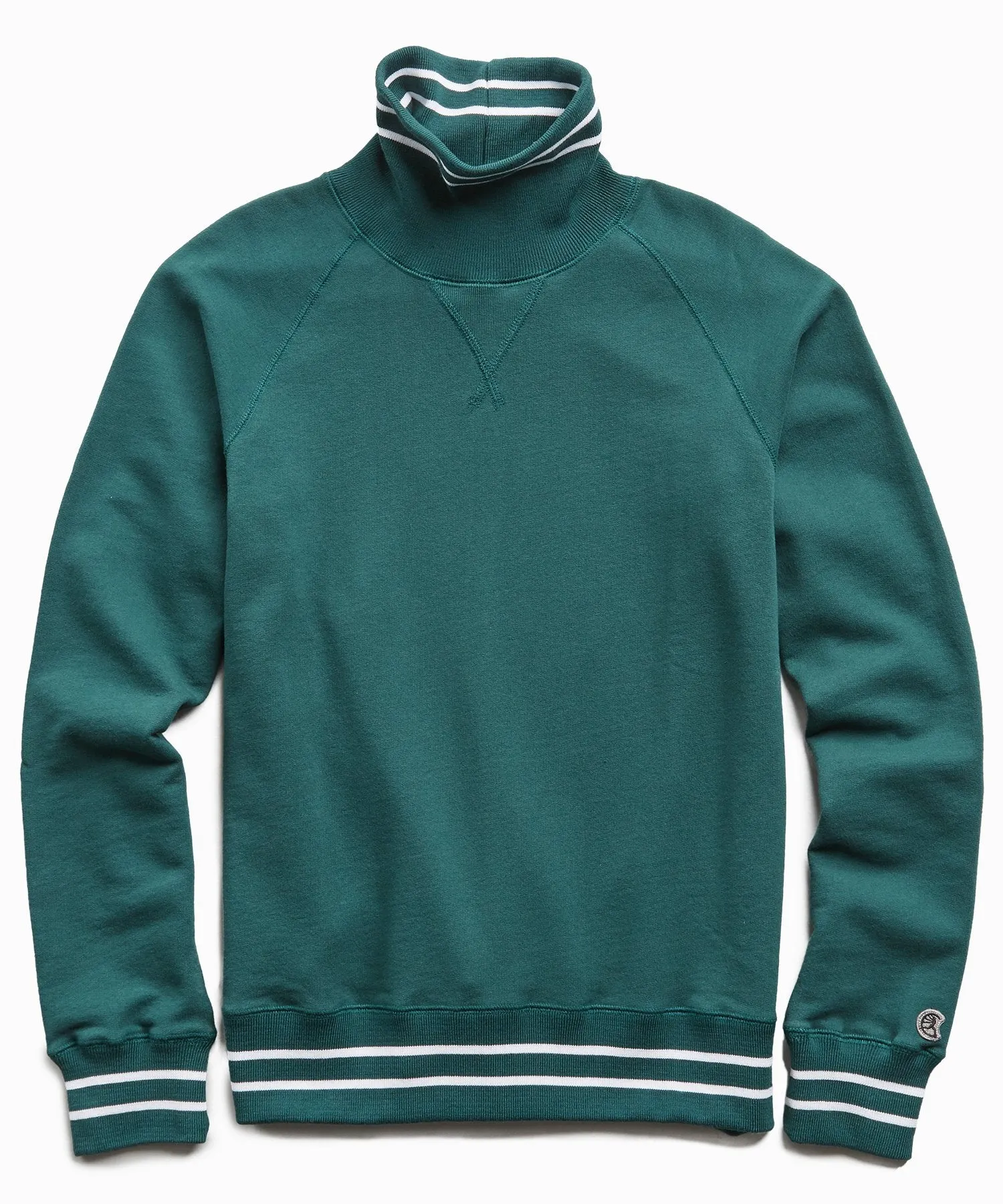 Tipped Turtleneck Sweatshirt in Storm Green