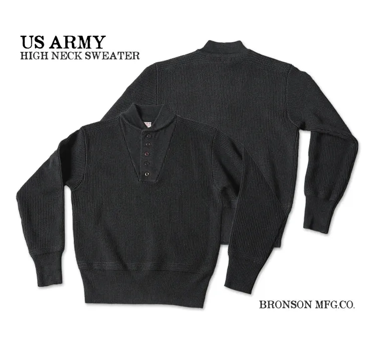 US Army High Neck Sweater Military Style Thick Knitted Wool Pullover