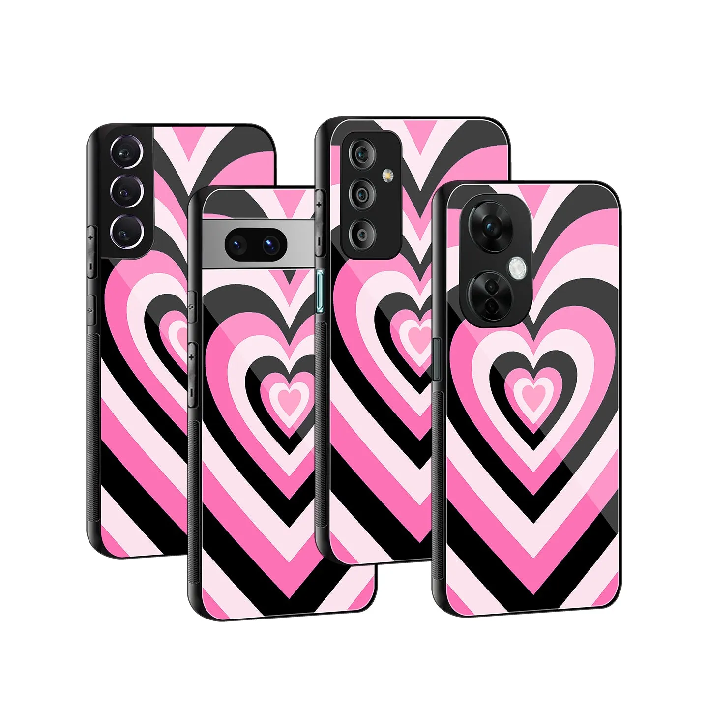 Y2K Bubblegum Hearts Phone Cover | Glass Case